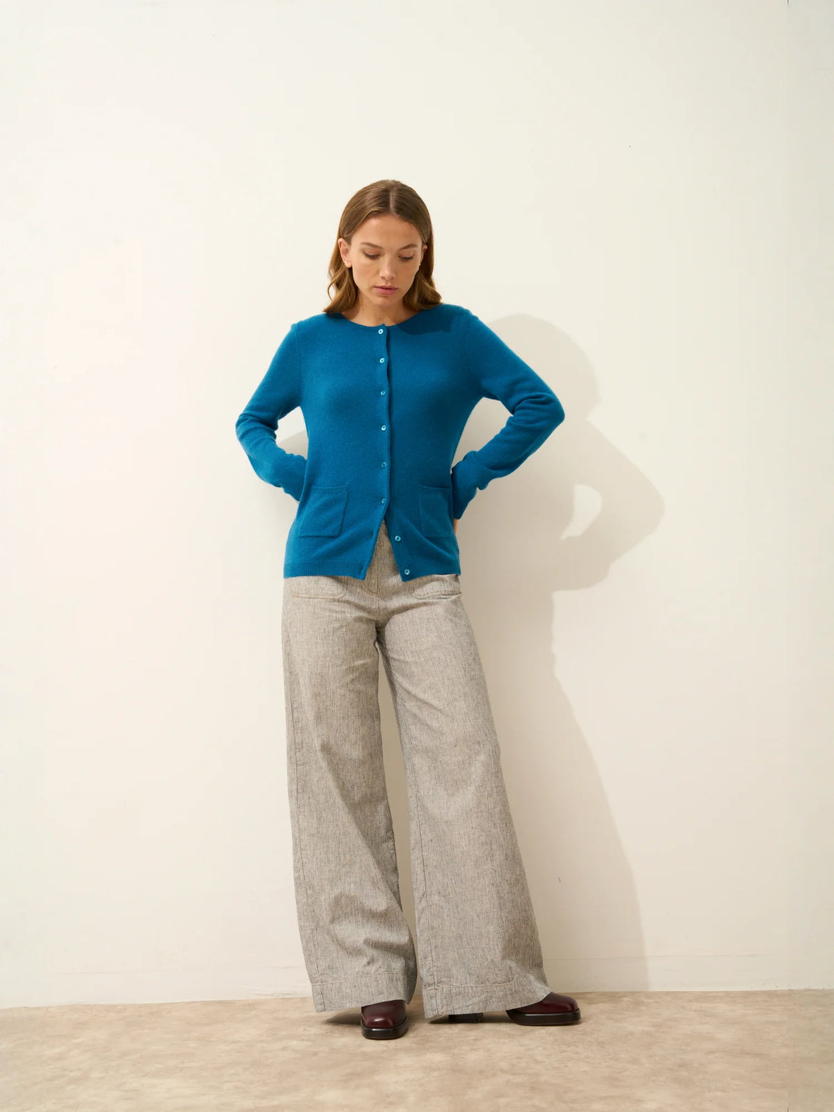 KATHARINE Cardigan Crew Neck Peacock