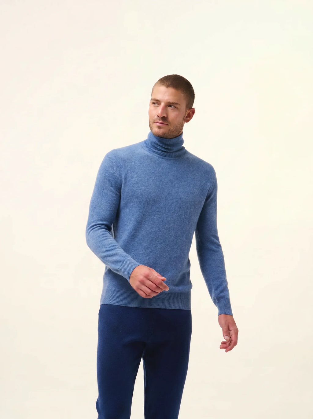 CONNOR Pullover Rollkragen Denimblau