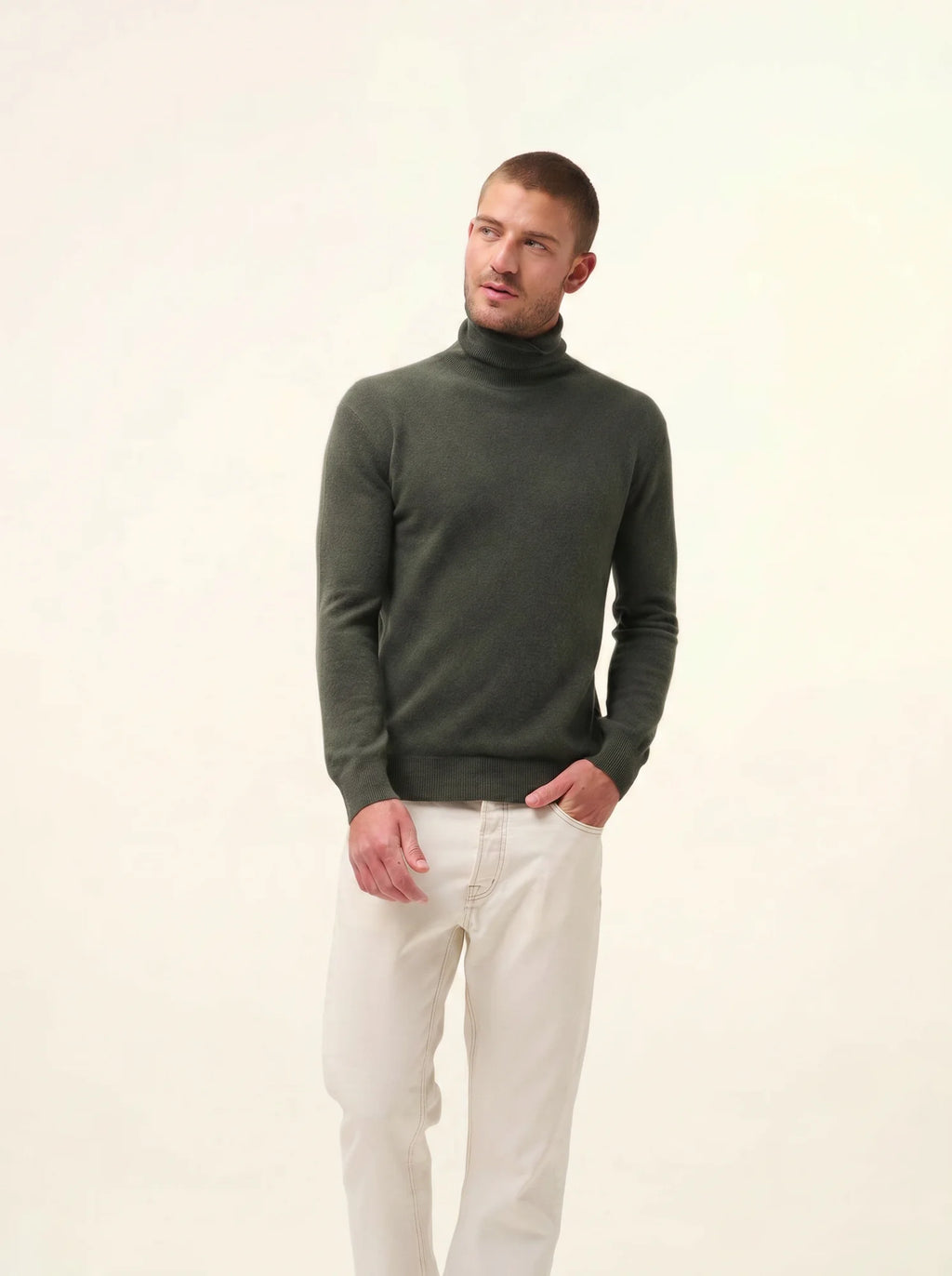 CONNOR Pullover Rollkragen Khaki