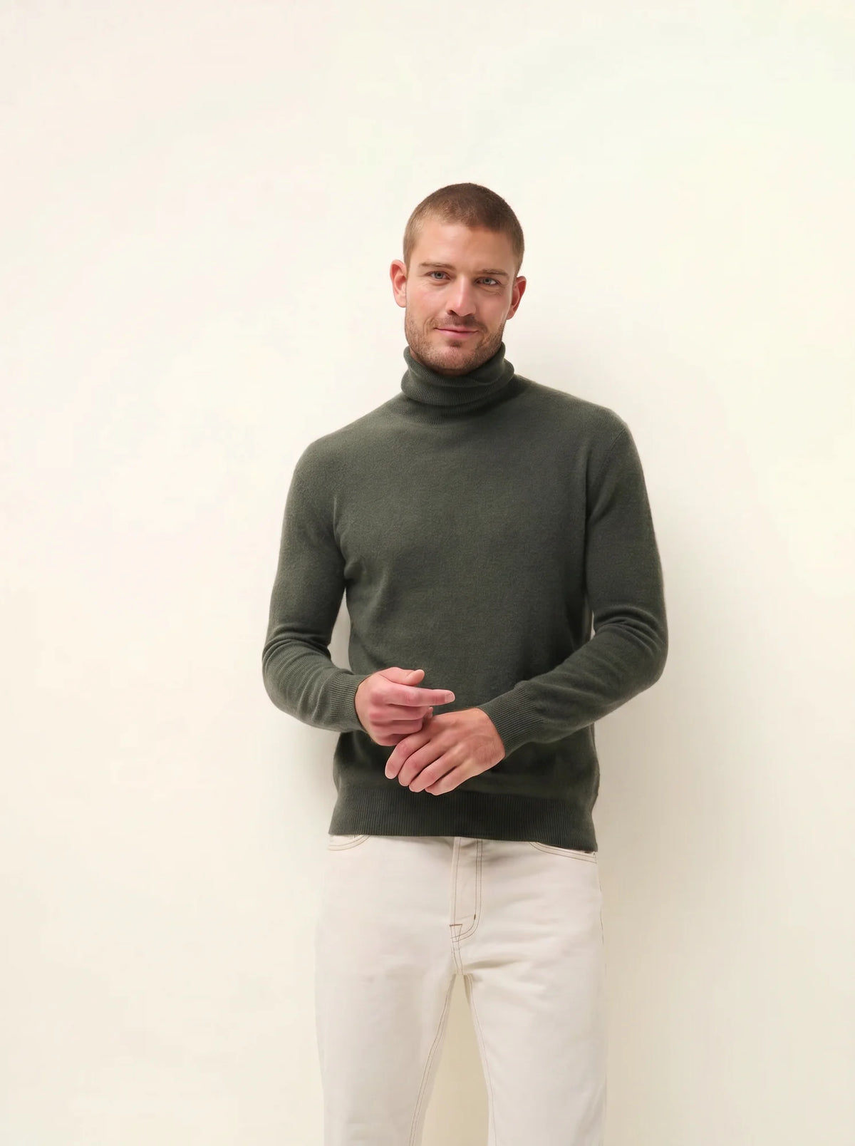 CONNOR Pull Col Roulé Kaki