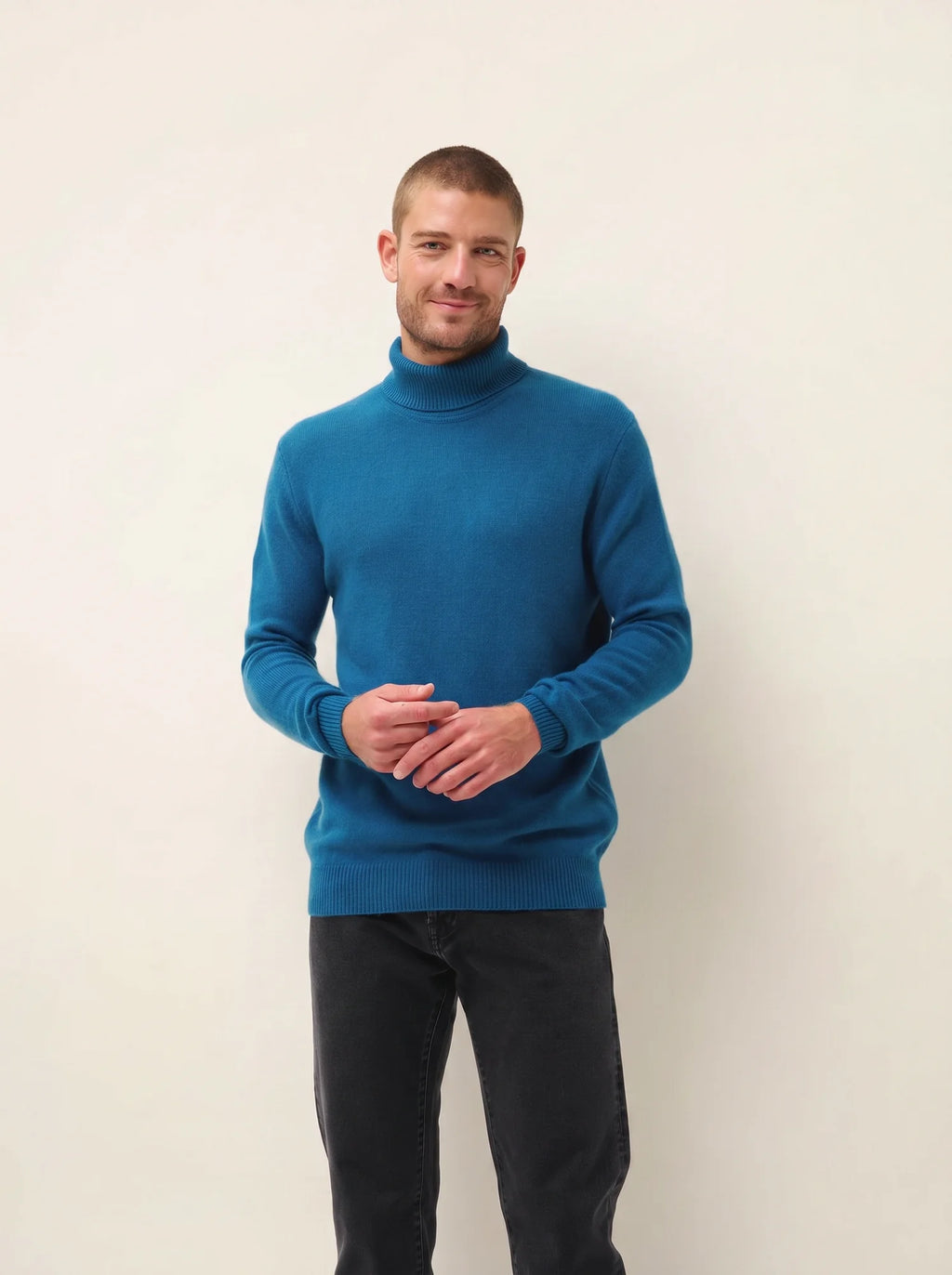 SACHA Sweater Turtleneck 4 Ply Peacock