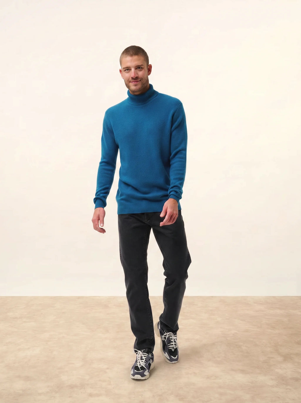 SACHA Sweater Turtleneck 4 Ply Peacock