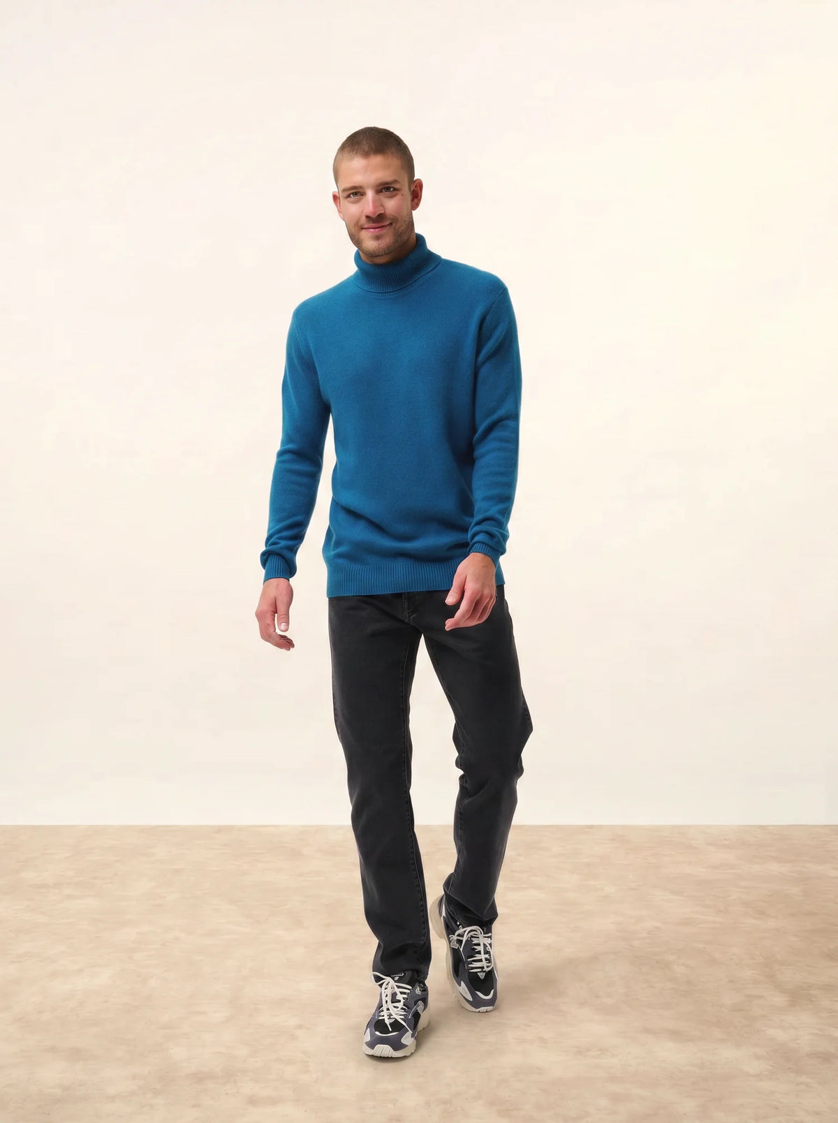 SACHA Sweater Turtleneck 4 Ply Peacock
