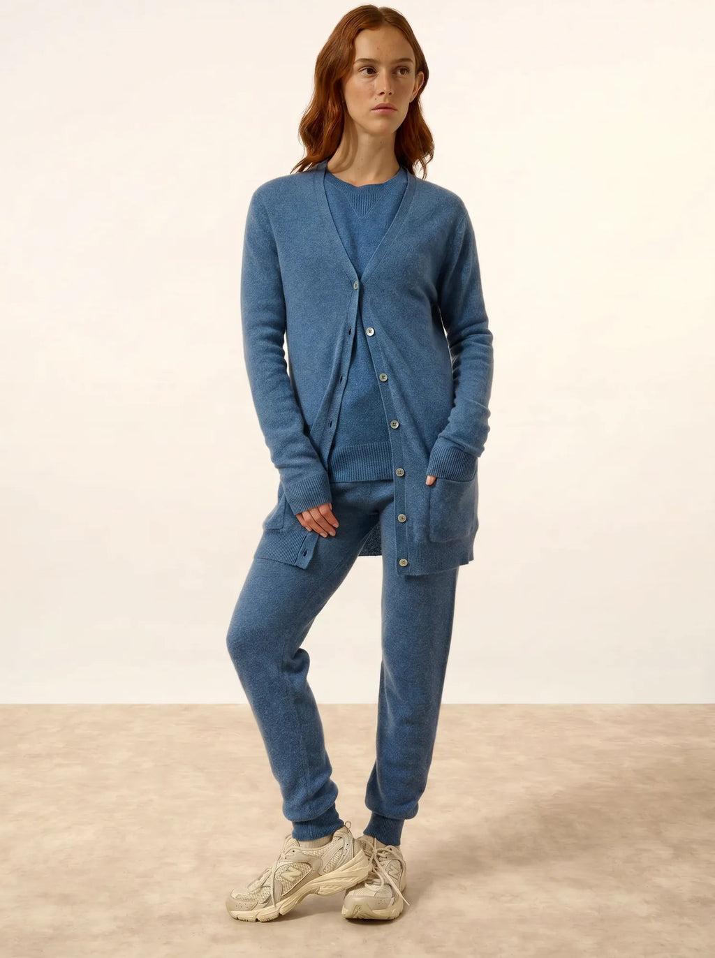 TOMMIE Cardigan Col V Bleu Denim