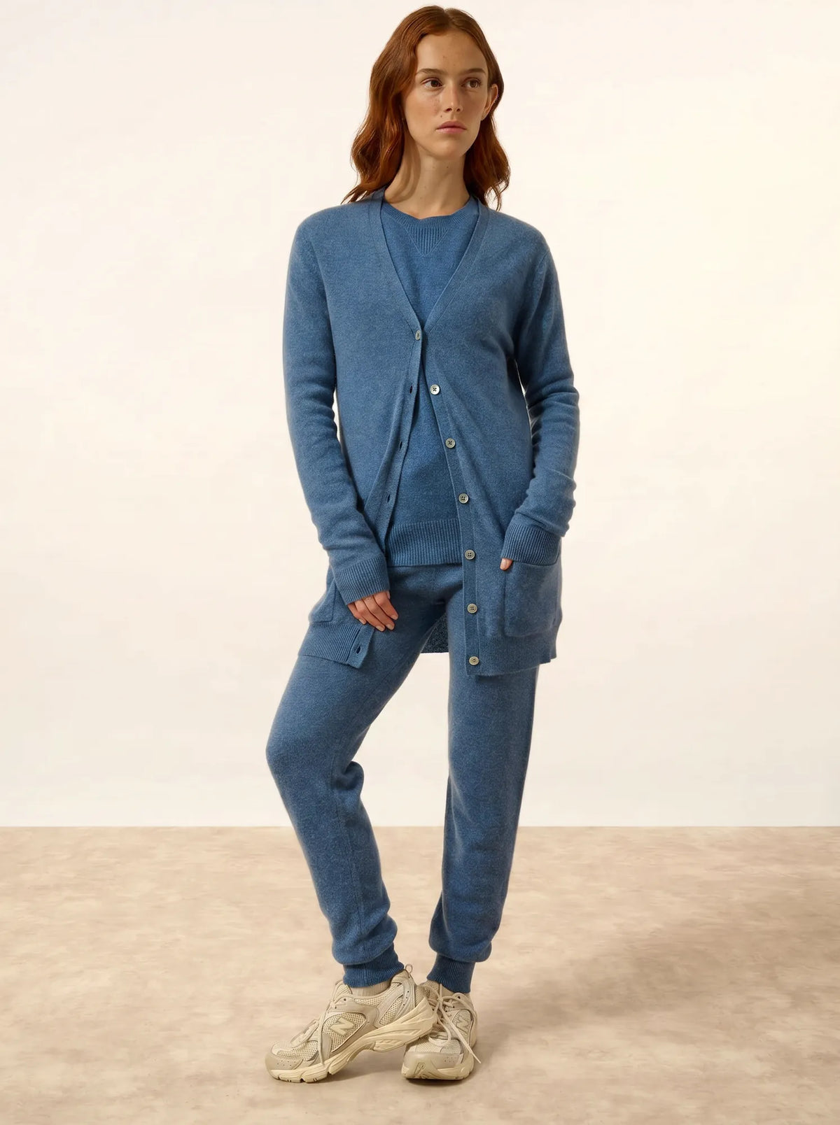 TOMMIE Cardigan Col V Bleu Denim