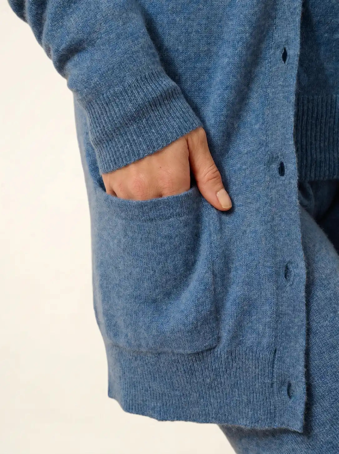 TOMMIE Cardigan Col V Bleu Denim