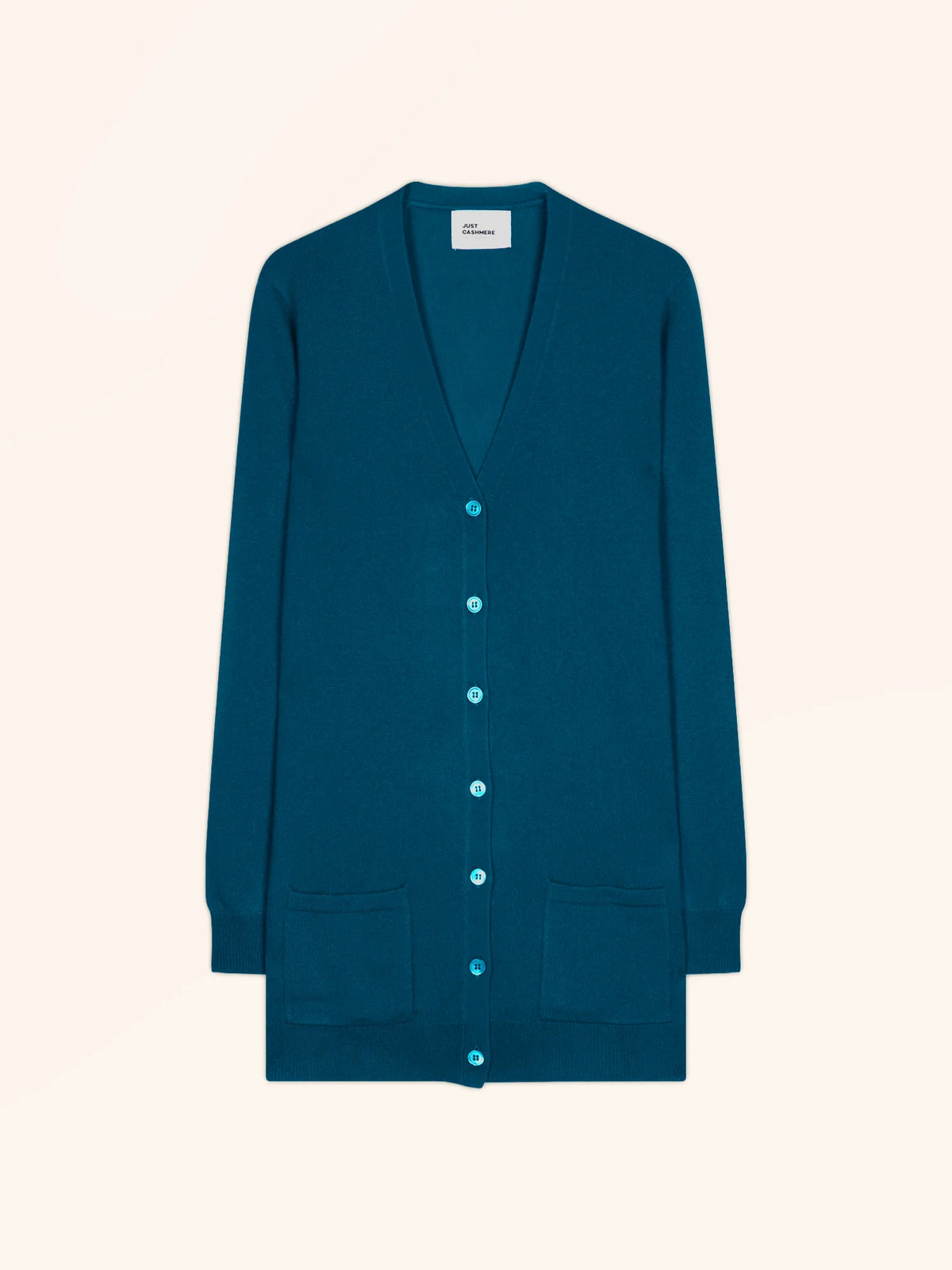 TOMMIE Strickjacke V-Ausschnitt Pfauenblau