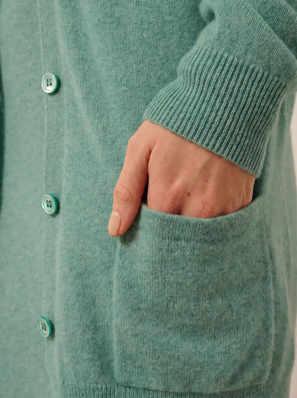 TOMMIE Cardigan Col V Vert Chiné