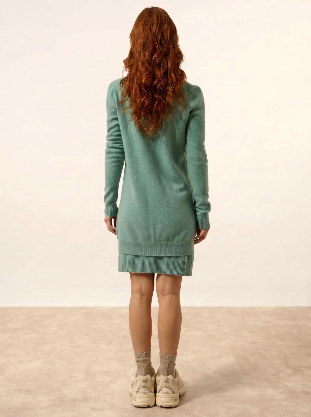 TOMMIE Cardigan Col V Vert Chiné