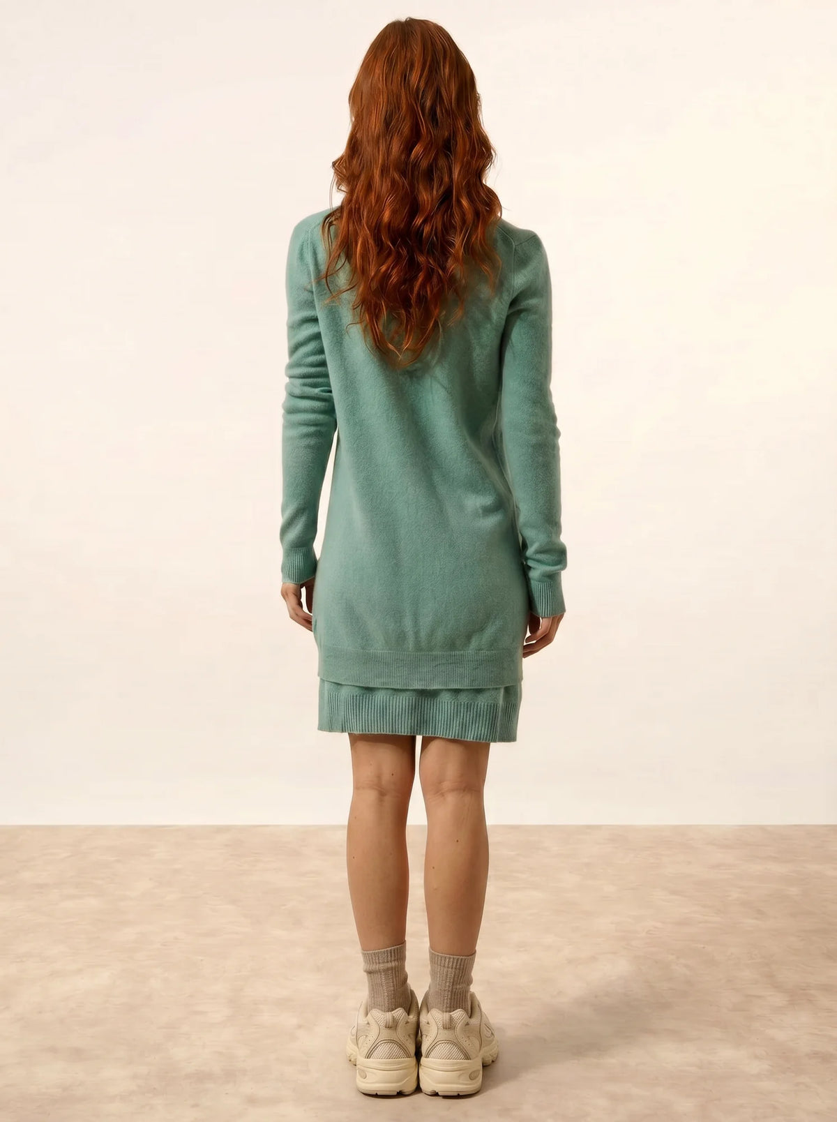 TOMMIE Cardigan Col V Vert Chiné
