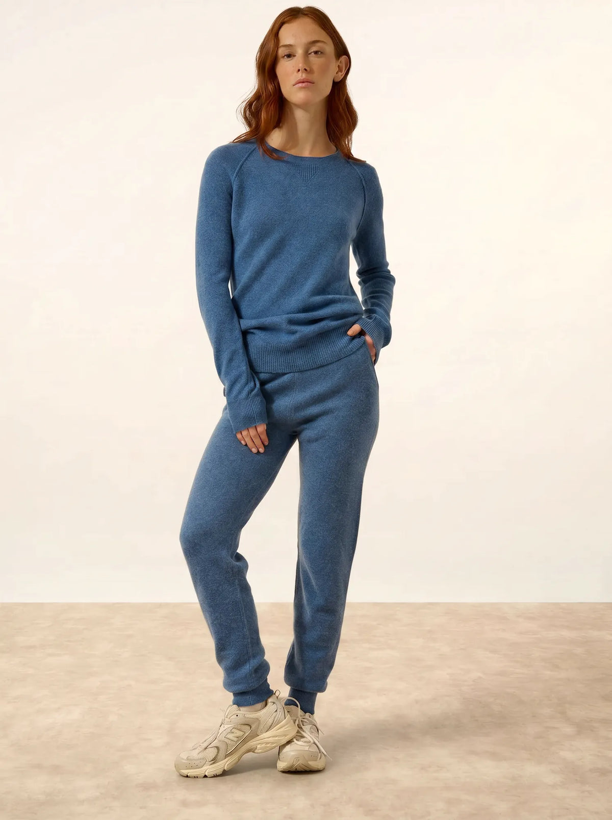 HELEN Pull Col Rond Bleu Denim