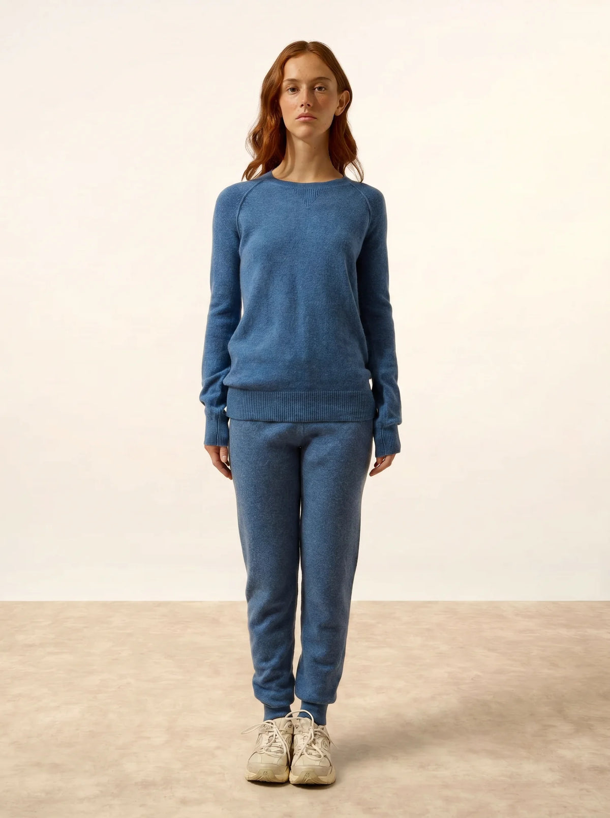 HELEN Pull Col Rond Bleu Denim