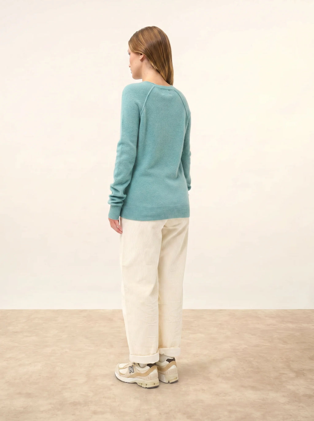 HELEN Pullover Rundhalsausschnitt Grün meliert