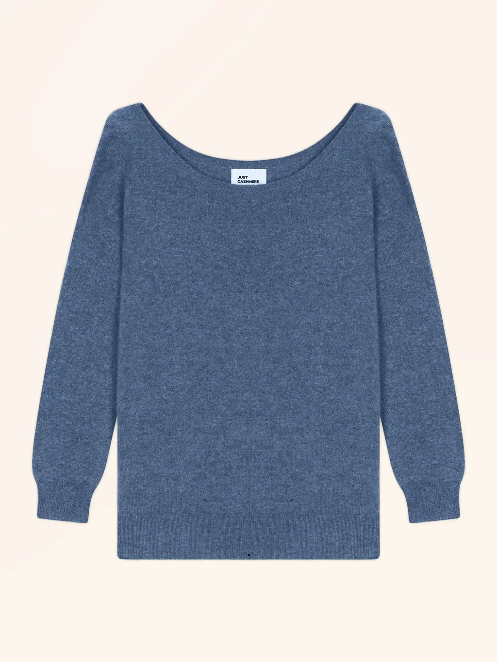 KAREN Pull Col Bateau Bleu Denim