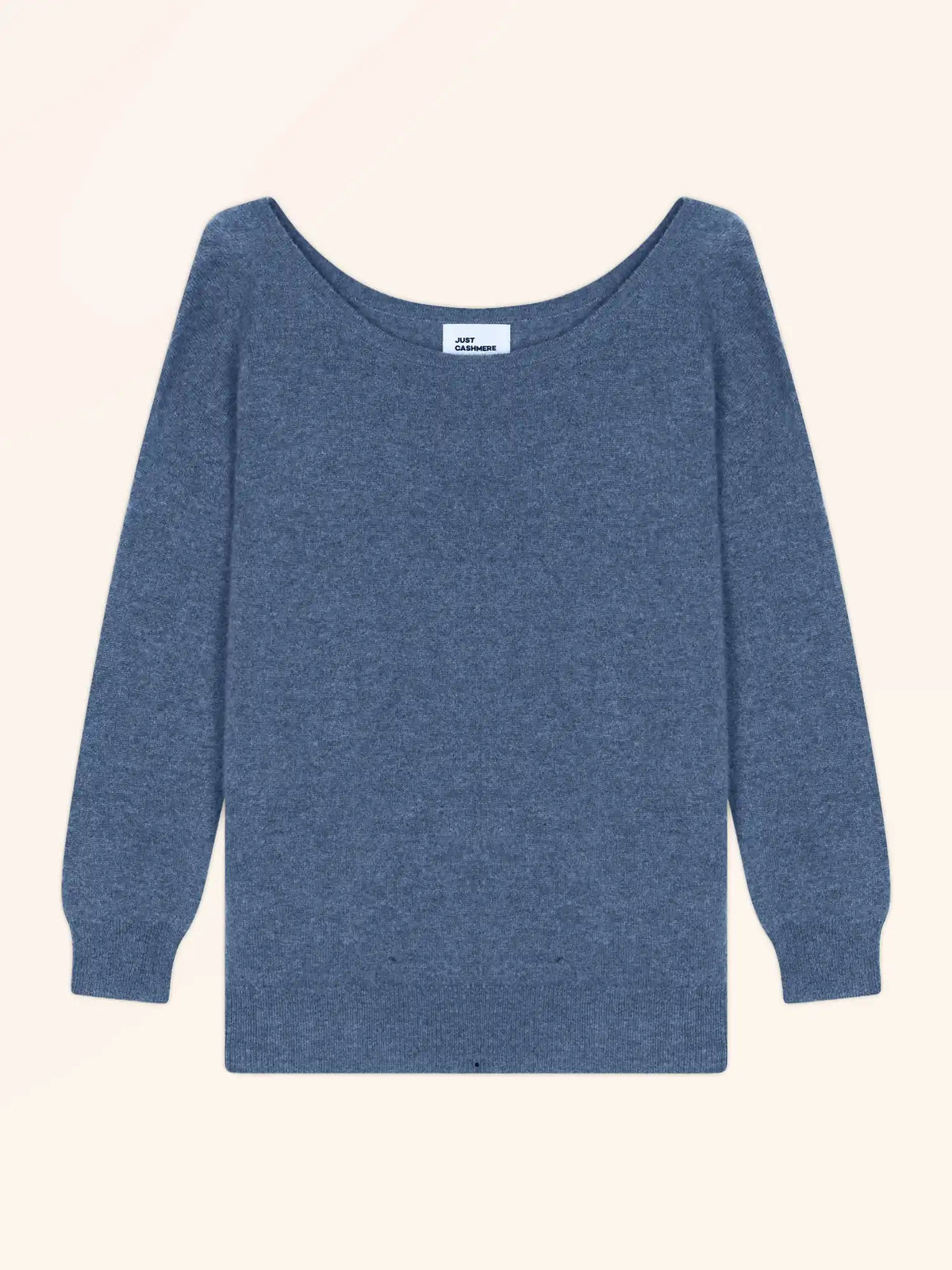 KAREN Pull Col Bateau Bleu Denim