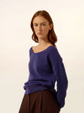 KAREN Pullover U-Boot-Ausschnitt Tiefviolett