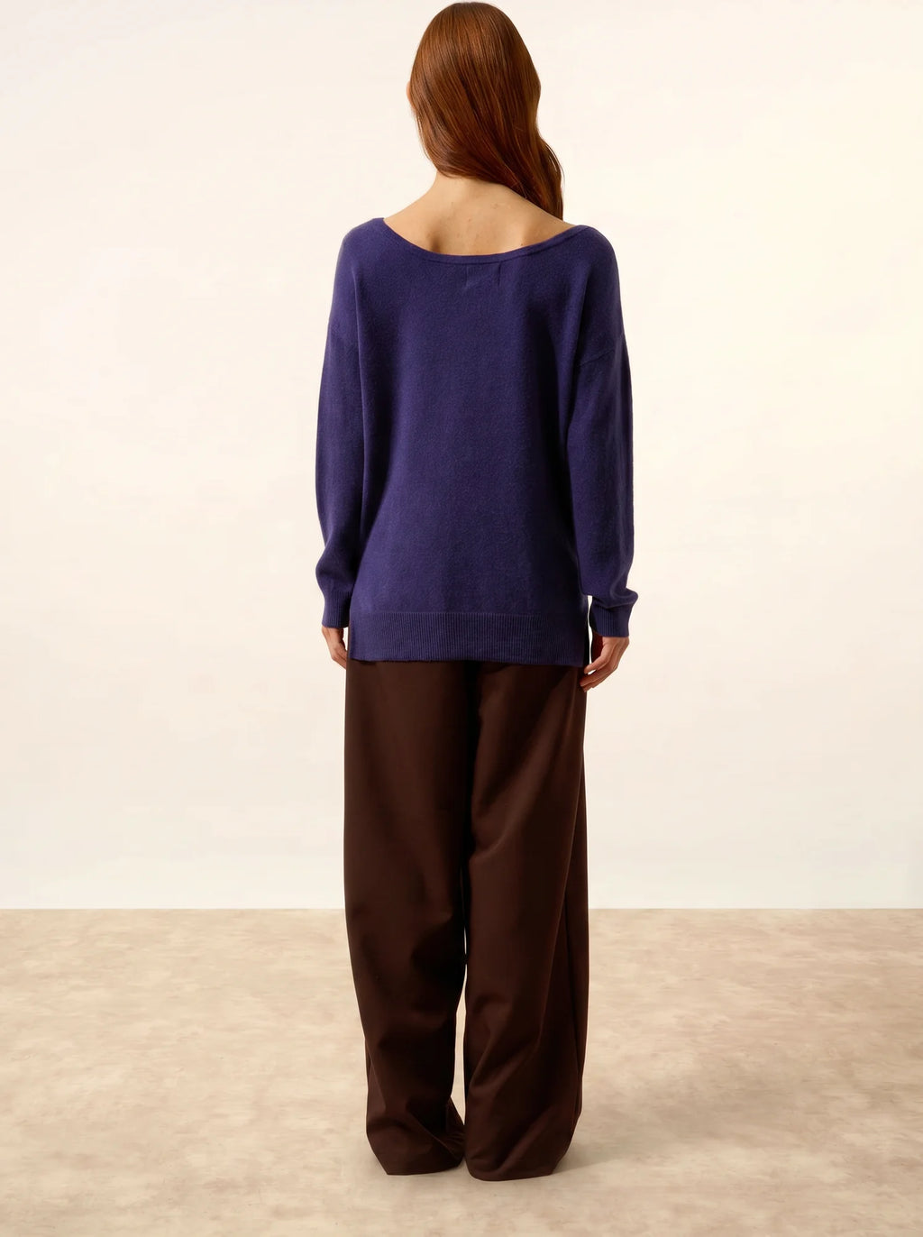 KAREN Pullover U-Boot-Ausschnitt Tiefviolett