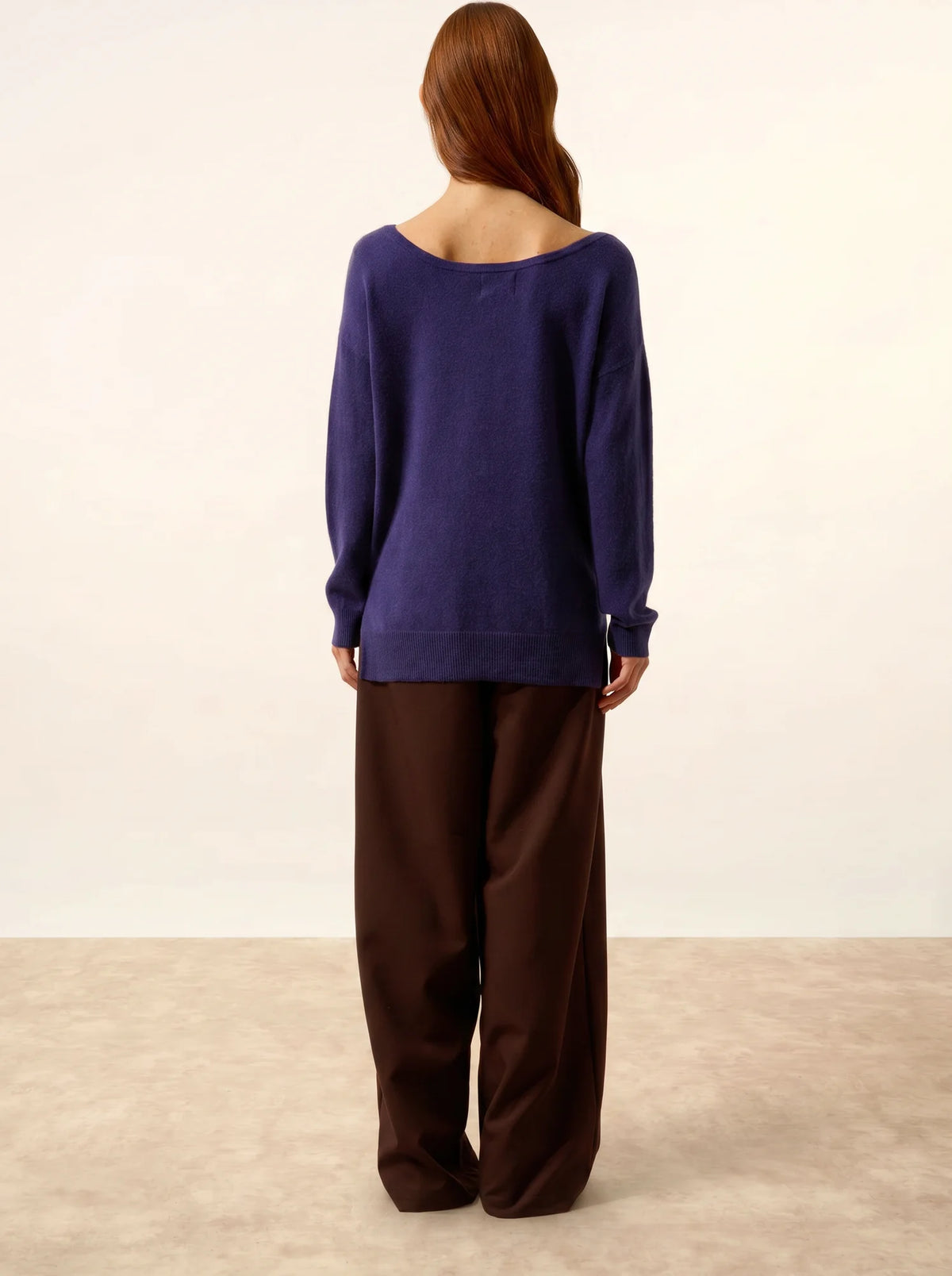 KAREN Pullover U-Boot-Ausschnitt Tiefviolett