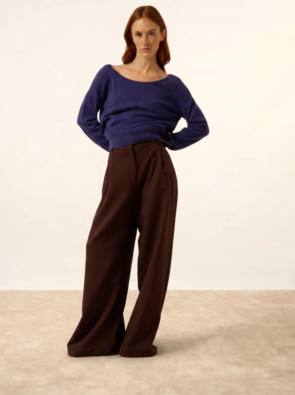 KAREN Pullover U-Boot-Ausschnitt Tiefviolett