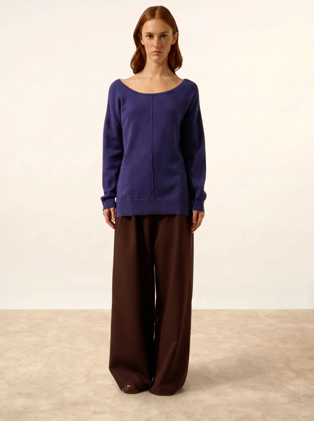 KAREN Pullover U-Boot-Ausschnitt Tiefviolett