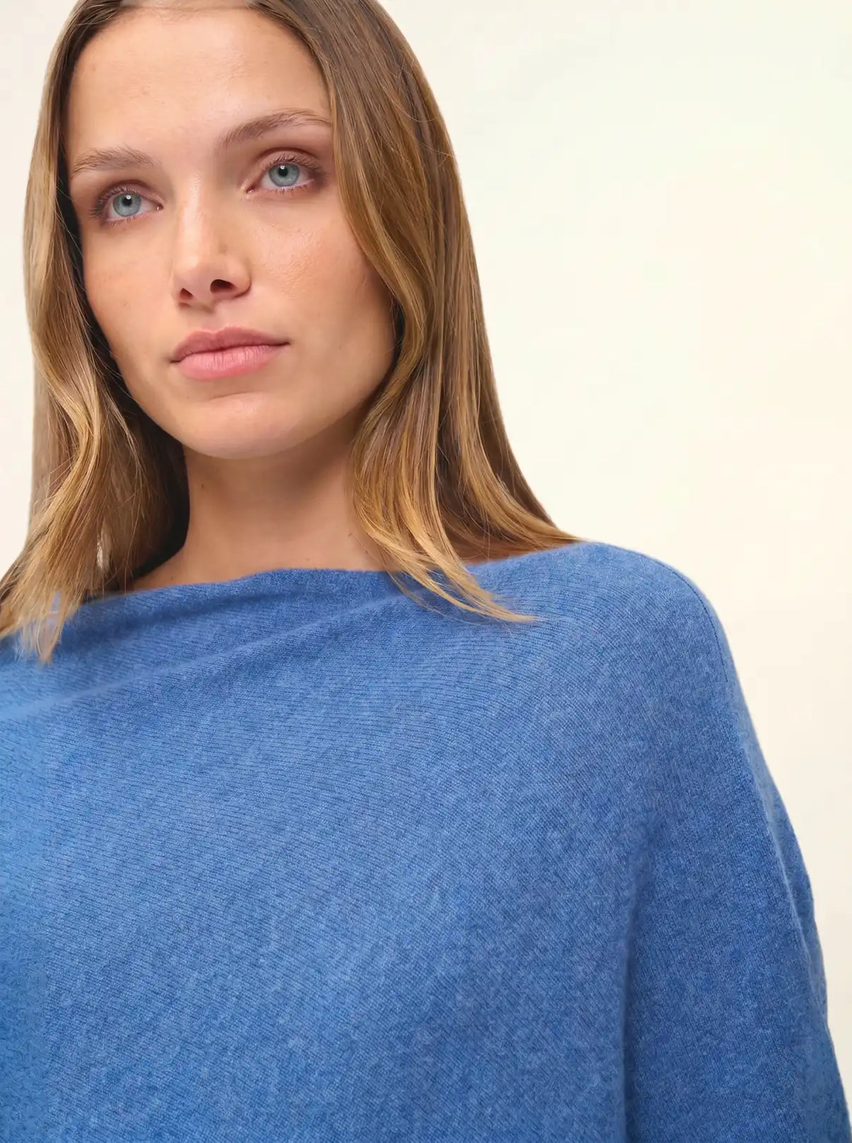 MEREDITH Poncho Bleu Denim