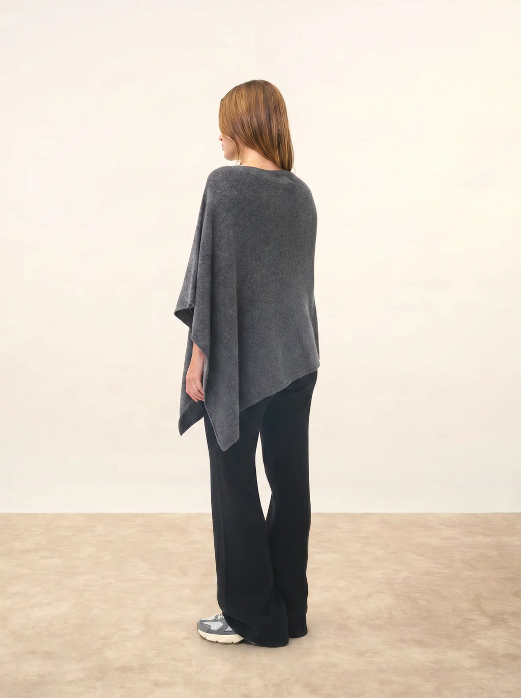 SALLY Poncho 4 Fils Anthracite Chiné