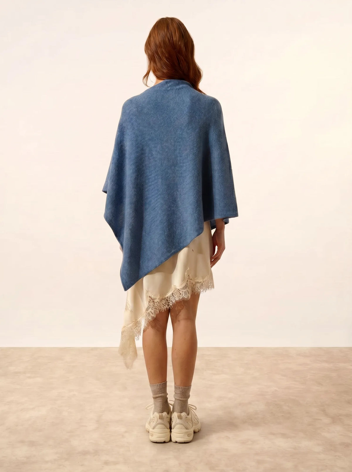 SALLY Poncho 4 Fils Bleu Denim