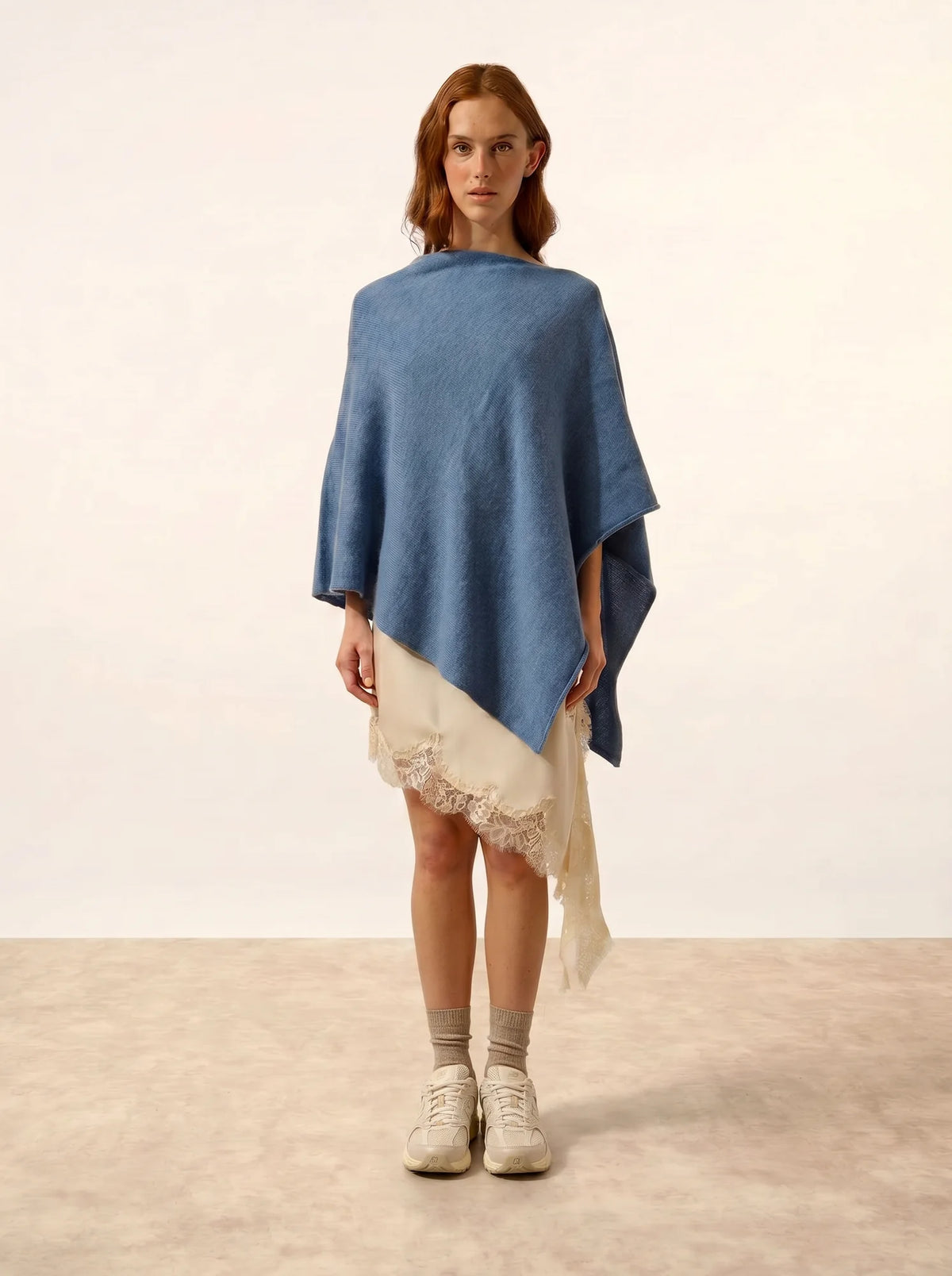 SALLY Poncho 4 Fils Bleu Denim
