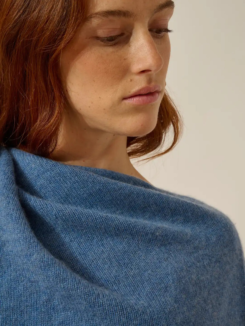 SALLY Poncho 4 Fils Bleu Denim