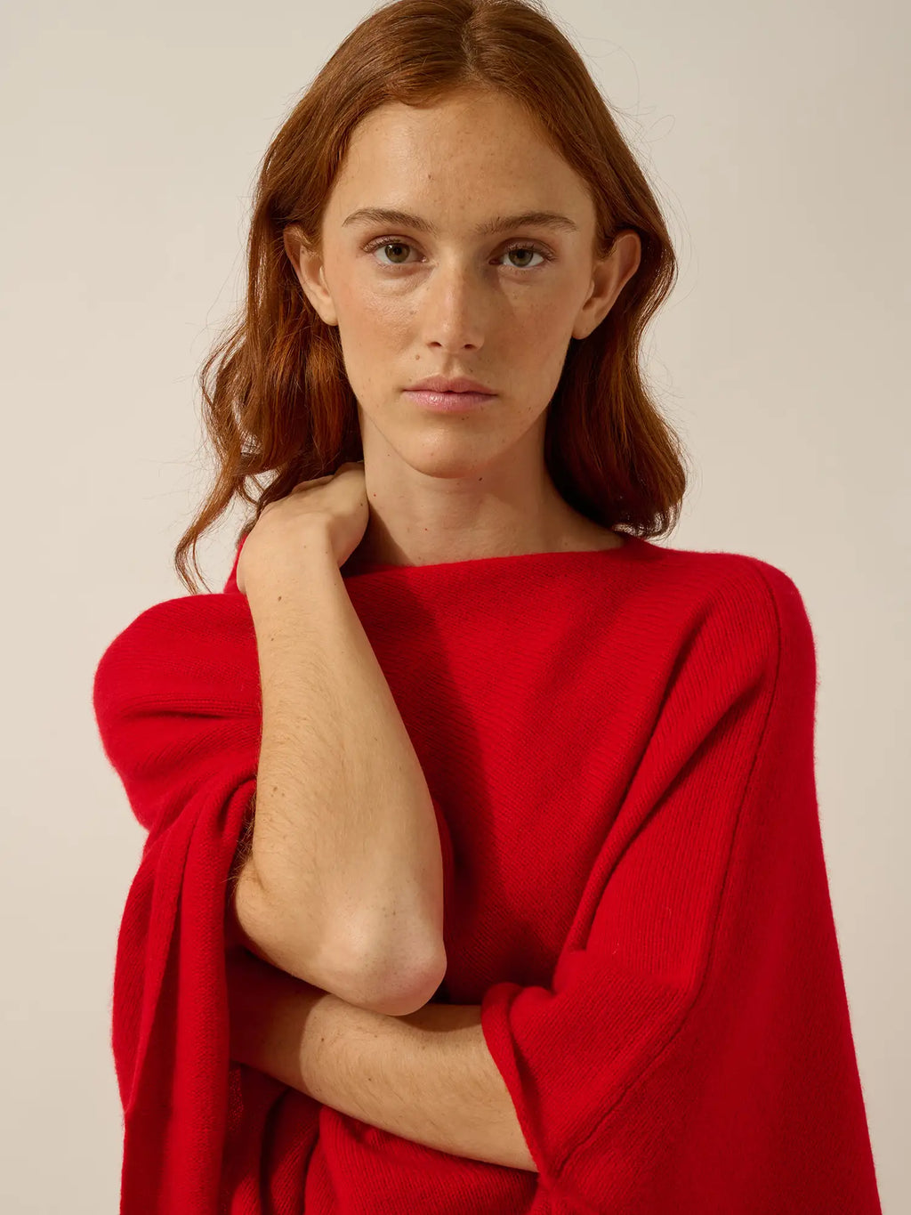 SALLY Poncho 4-fädig Rot