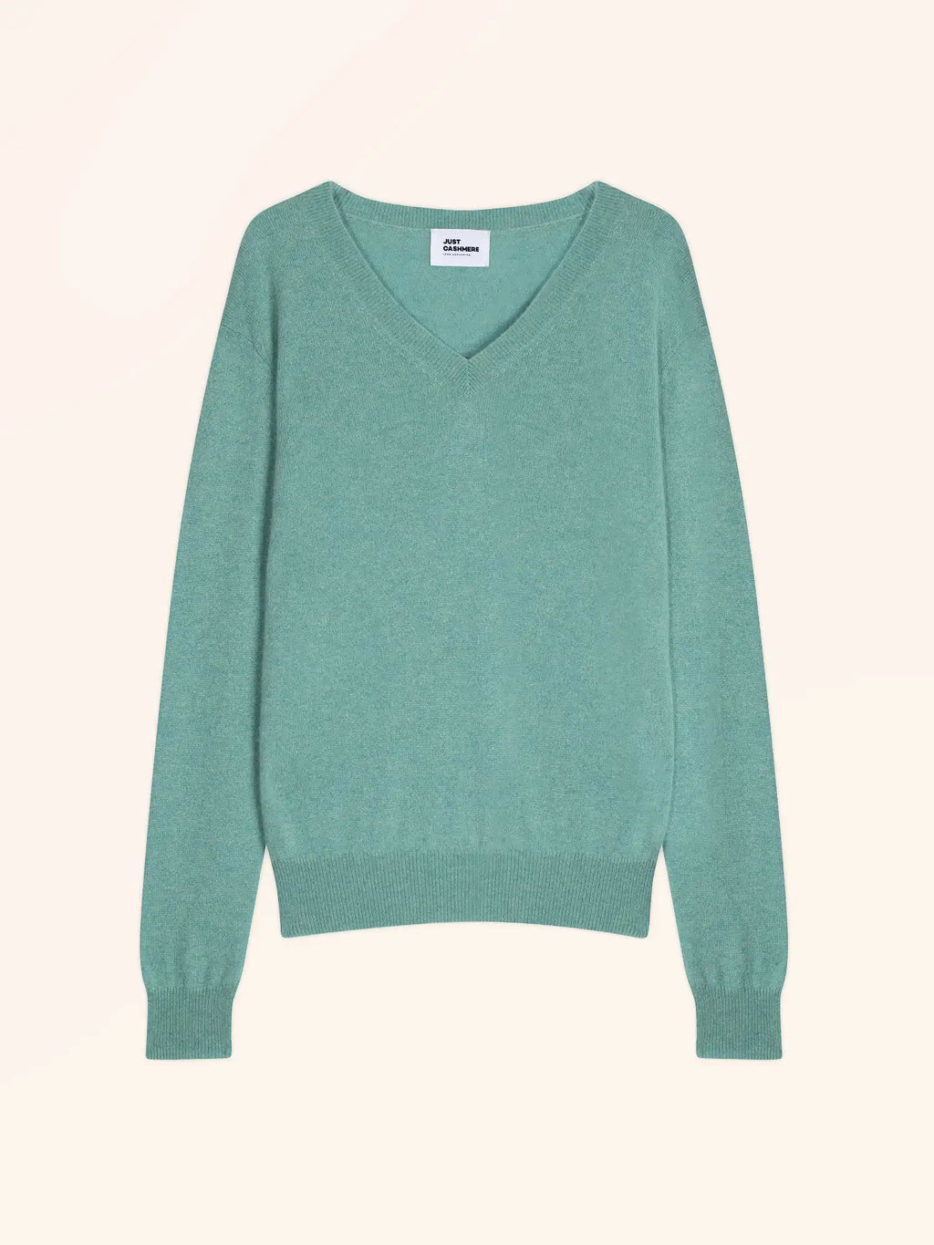 NORA Pull Col V Vert Chiné