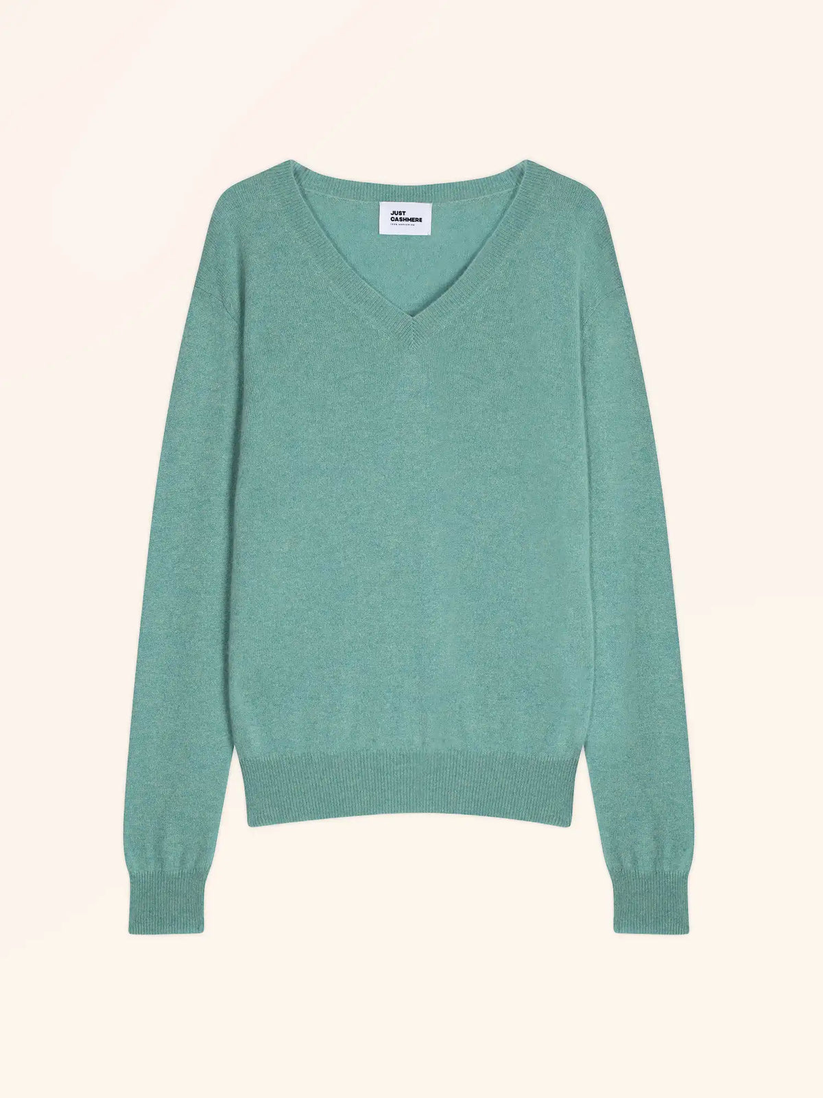 NORA Pull Col V Vert Chiné