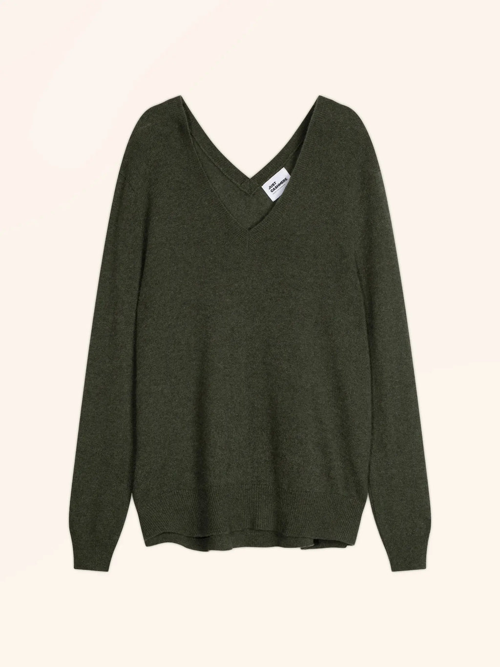 OPAL Sweater V-Neck Front and Back Heather Khaki