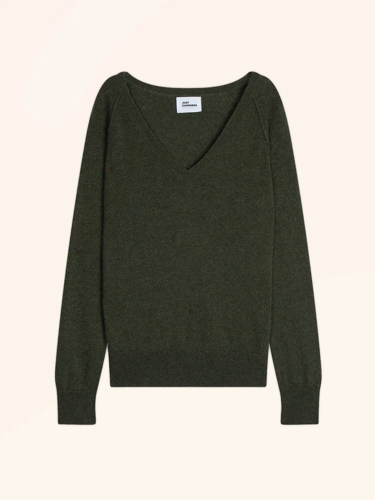 PHOEBE Pullover V-Ausschnitt Khaki meliert