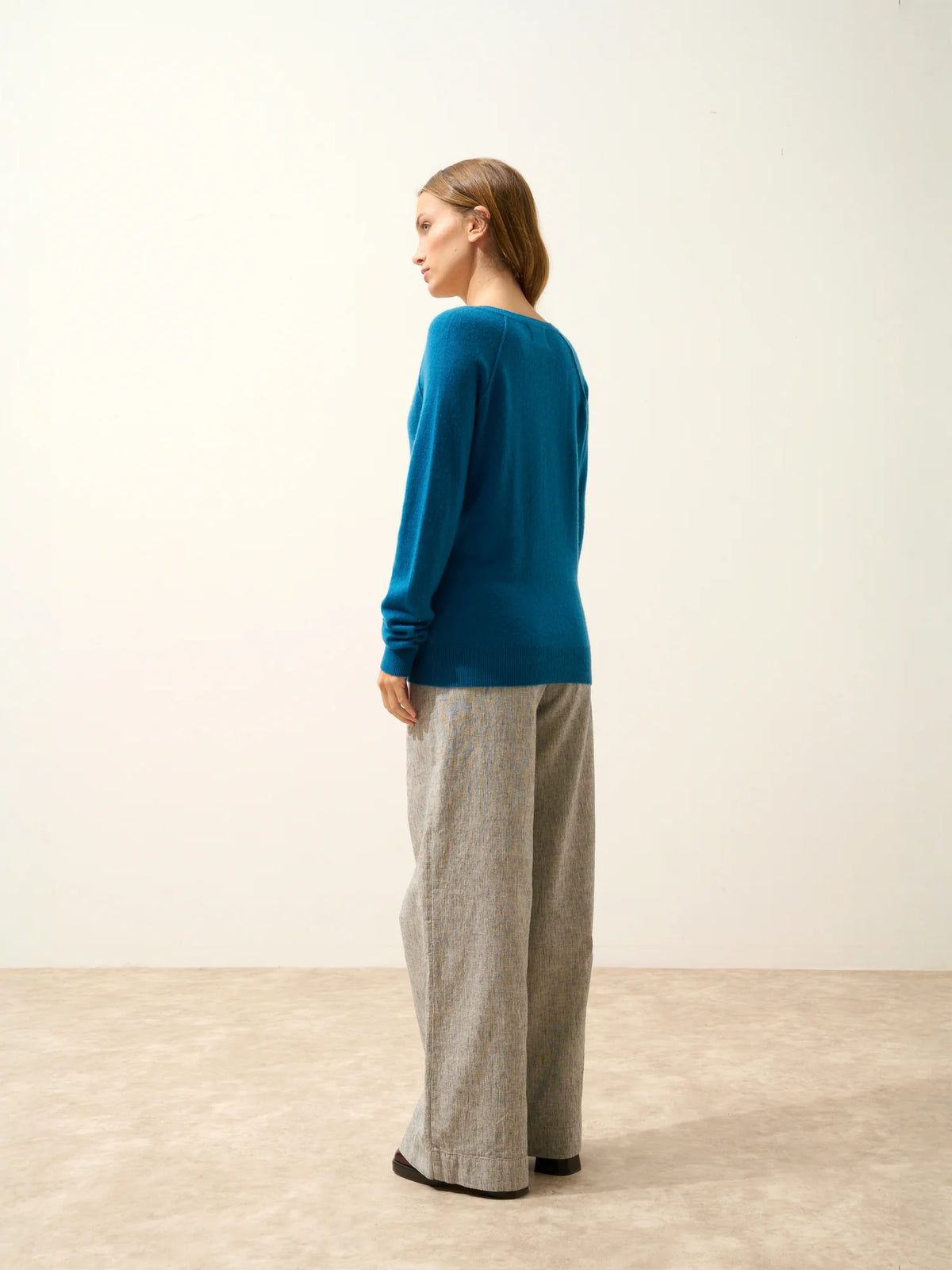 PHOEBE Pullover V-Ausschnitt Pfauenblau