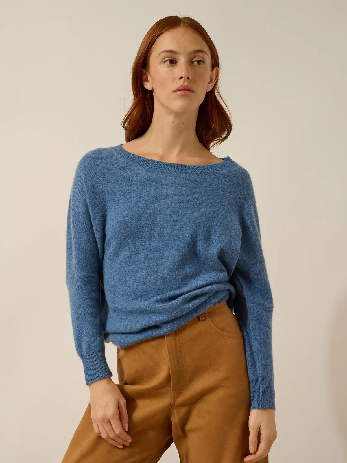 REBECCA Pull Chauve Souris Bleu Denim