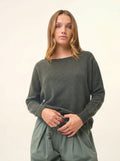 REBECCA Pullover Fledermausarm Khaki meliert