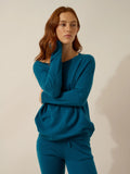 REBECCA Pullover Fledermausarm Pfauenblau
