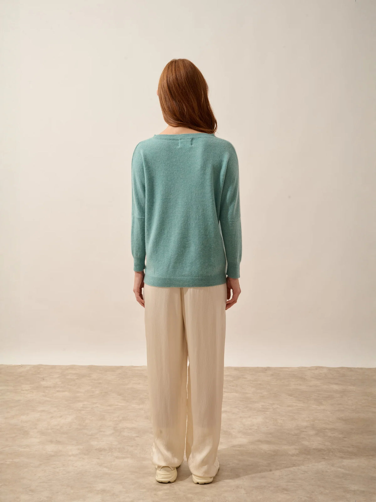 REBECCA Pull Chauve Souris Vert Chiné
