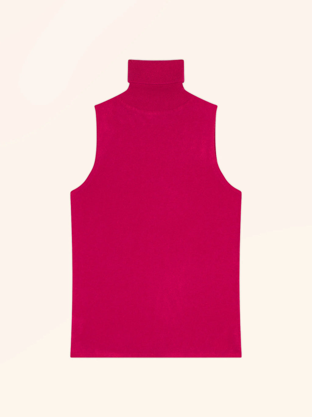 VIOLET Pull Col Roulé sans Manches Fuchsia