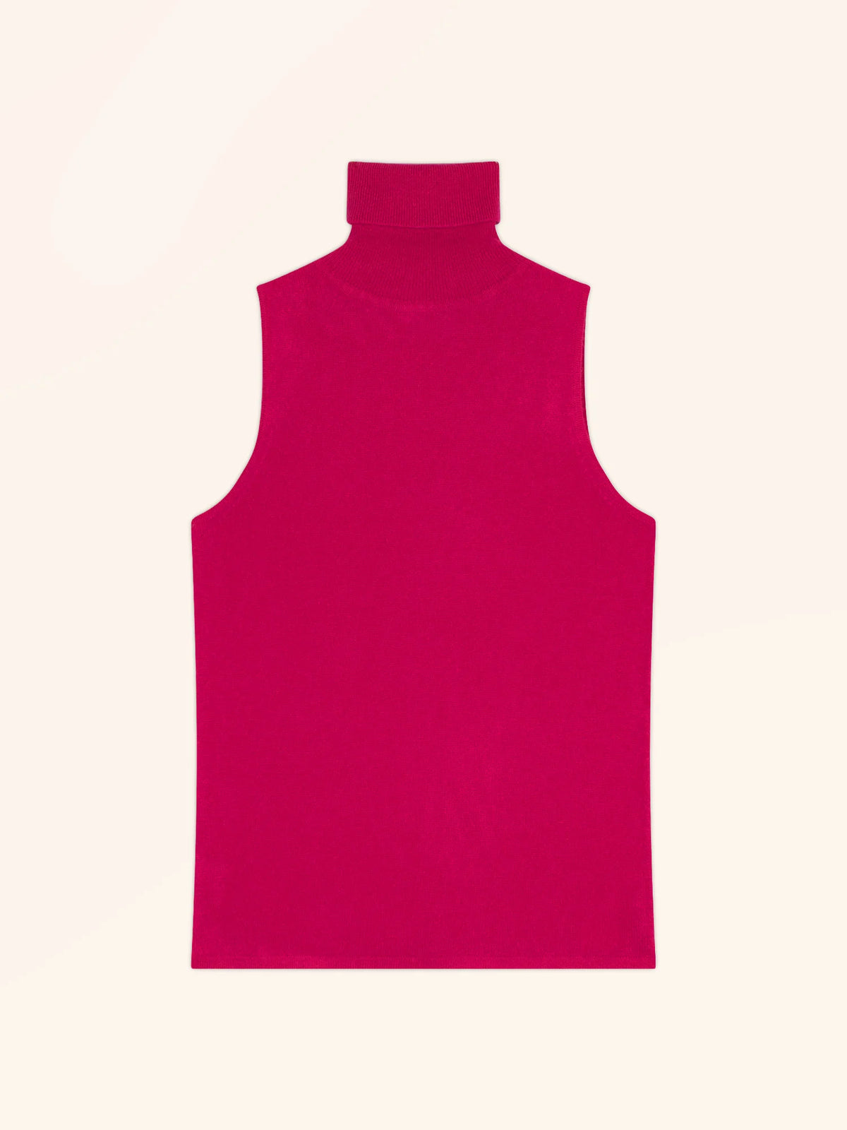 VIOLET Pull Col Roulé sans Manches Fuchsia