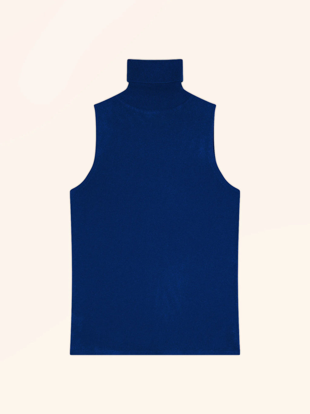 VIOLET Pull Col Roulé sans Manches Outremer