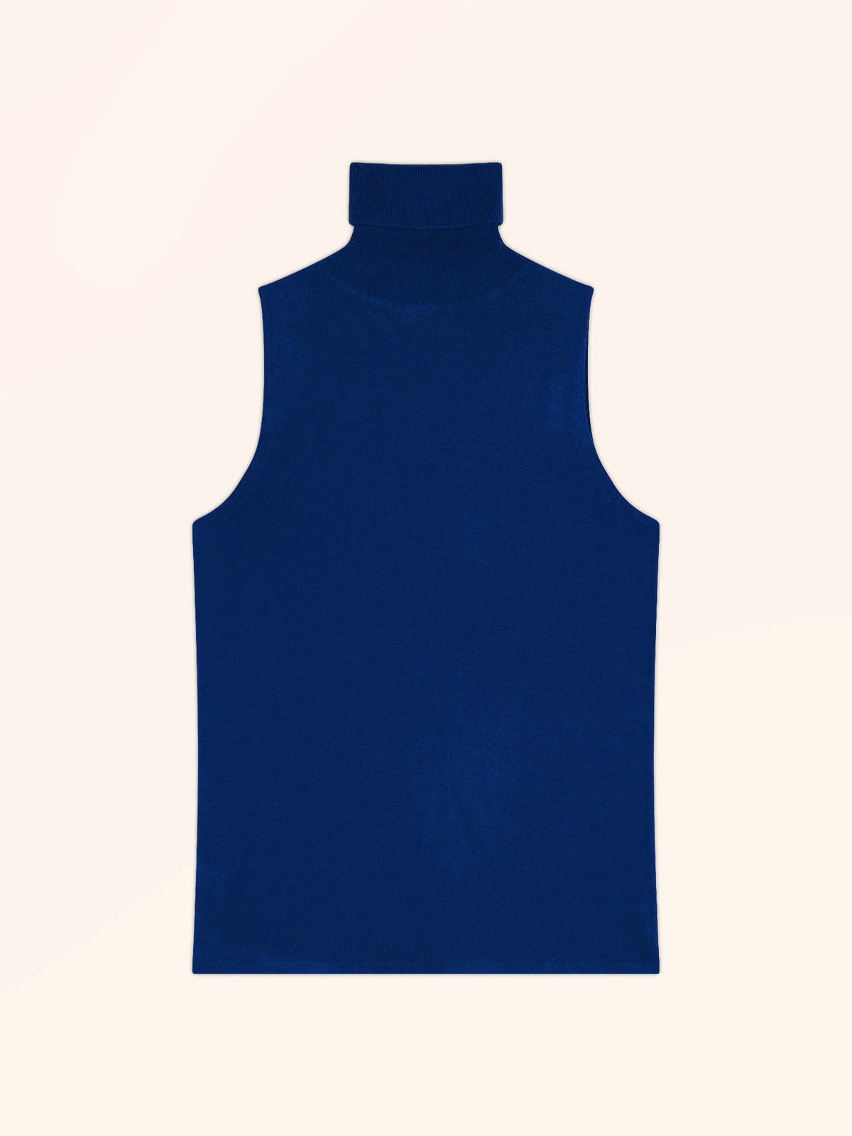 VIOLET Pull Col Roulé sans Manches Outremer