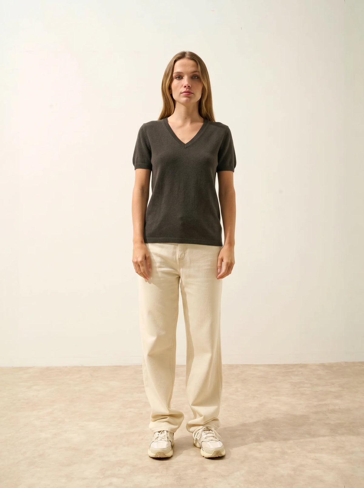 GLAMIS T-Shirt V-Neck Khaki