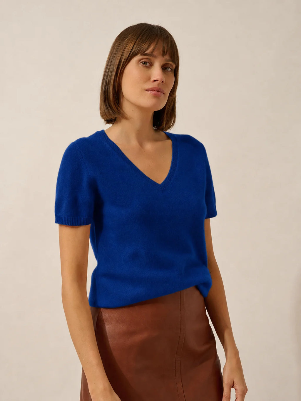 GLAMIS T-Shirt Col V Outremer