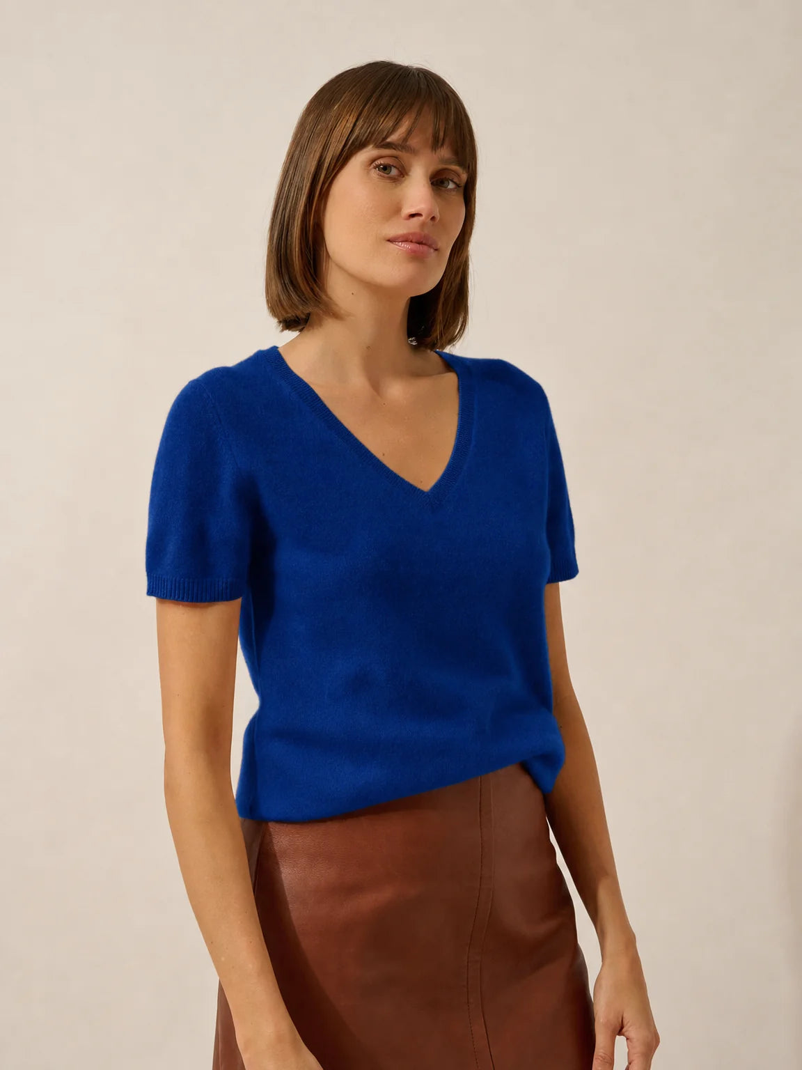 GLAMIS T-Shirt Col V Outremer