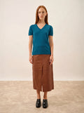 GLAMIS T-Shirt V-Ausschnitt Pfauenblau