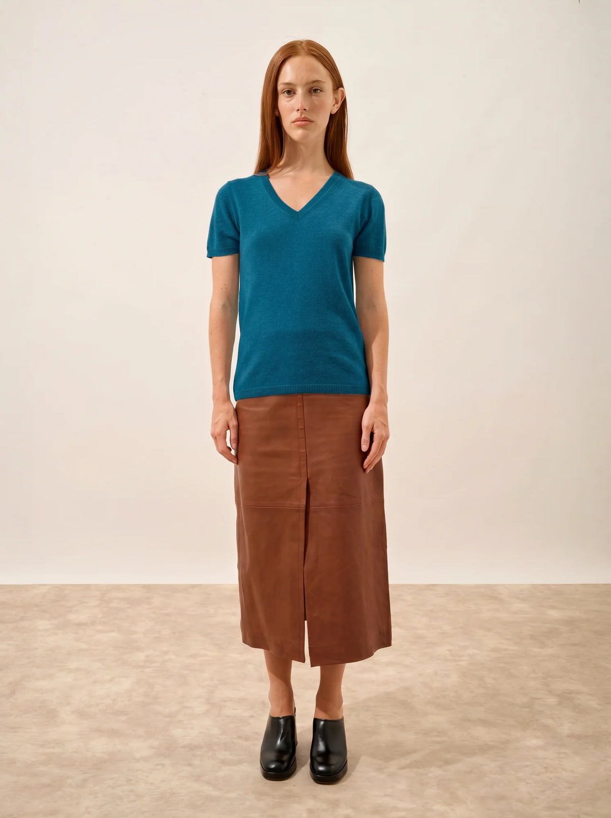 GLAMIS T-Shirt V-Ausschnitt Pfauenblau