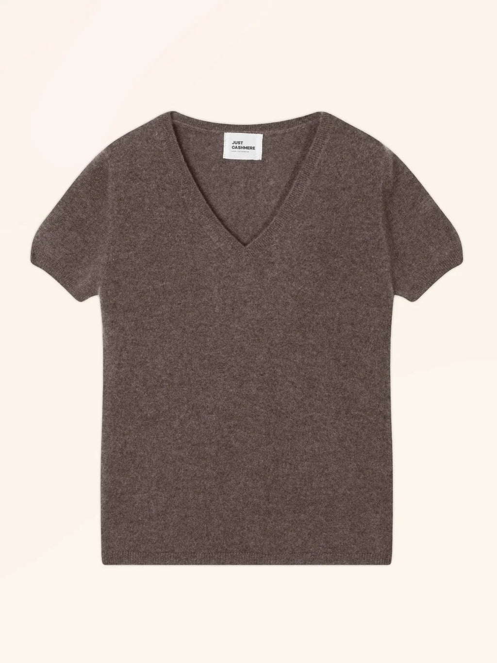 GLAMIS T-Shirt Col V Taupe Chiné