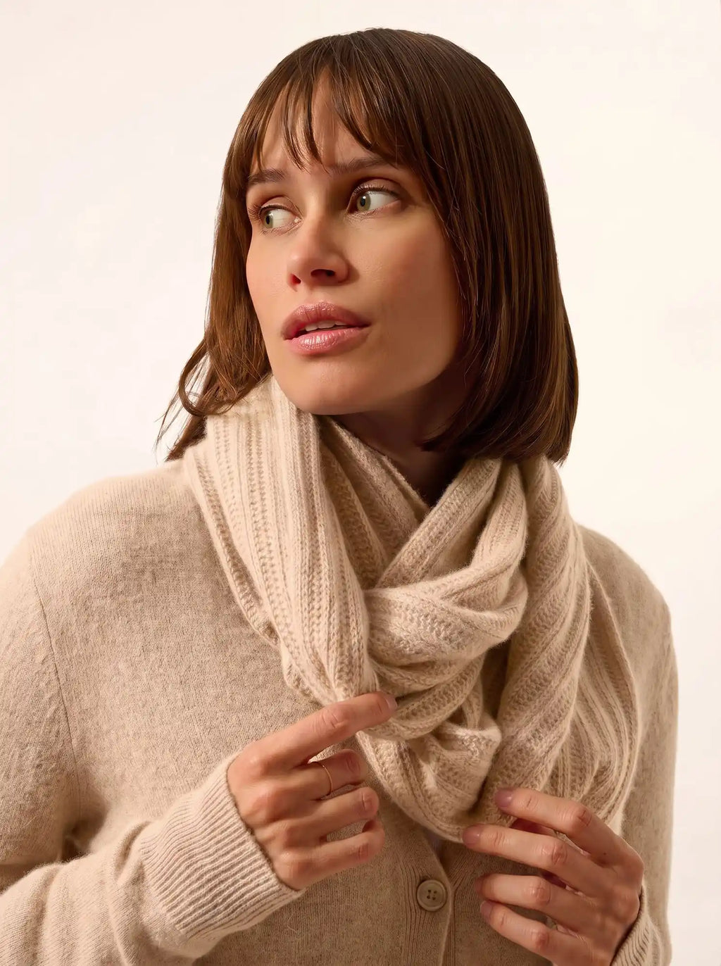 HUTTON Neck Warmer 4 Ply Sand